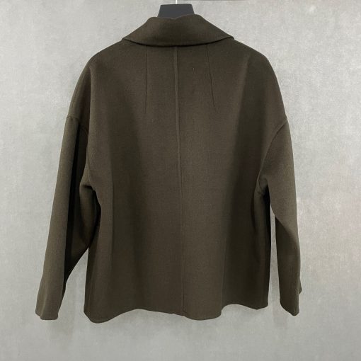 Mörkgrön kort jacka i cashmere - Bild 5