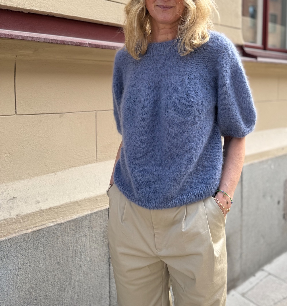 Stickpaket Estelle kortärmad mohairtröja