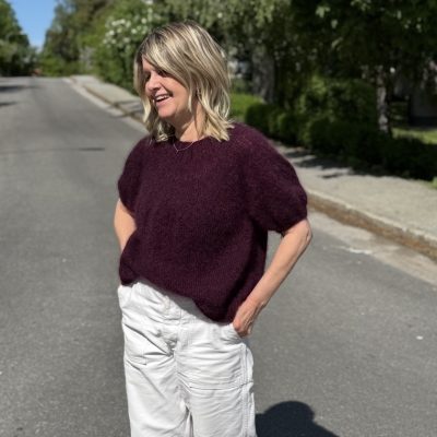 Stickpaket Estelle kortärmad mohairtröja