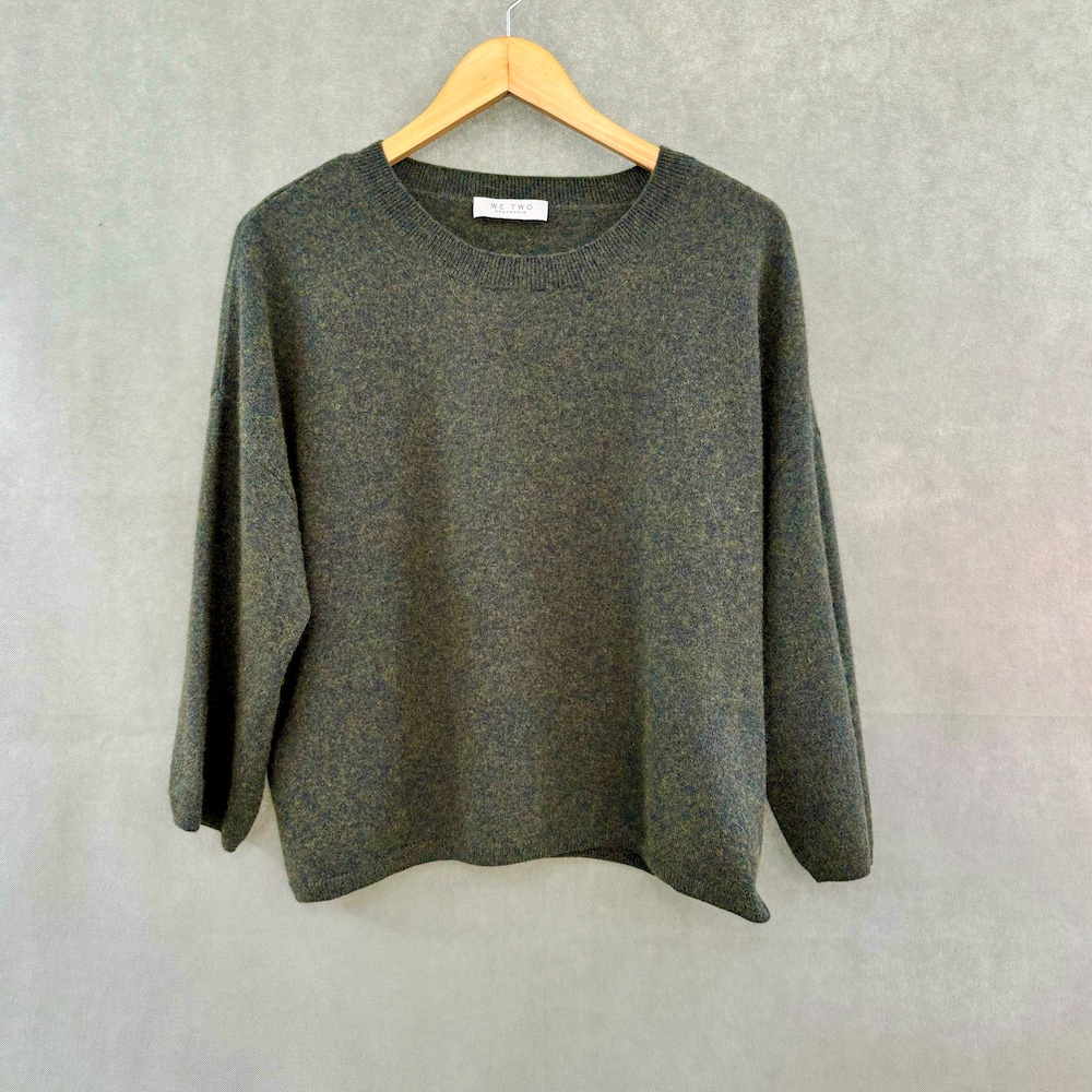 grön rundhalsad cashmere tröja Lina