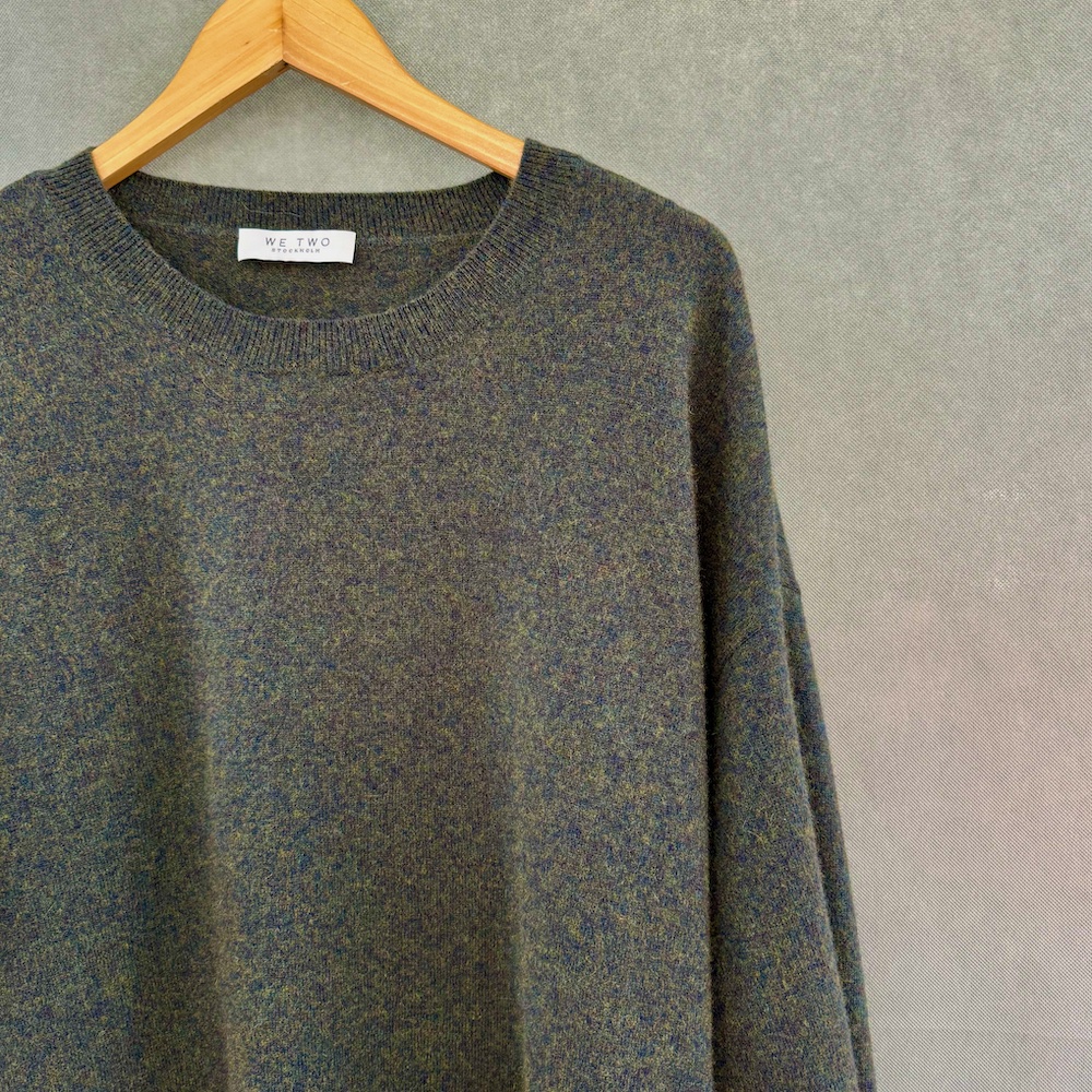 Lina, rundhalsad cashmere tröja, grön - Bild 3