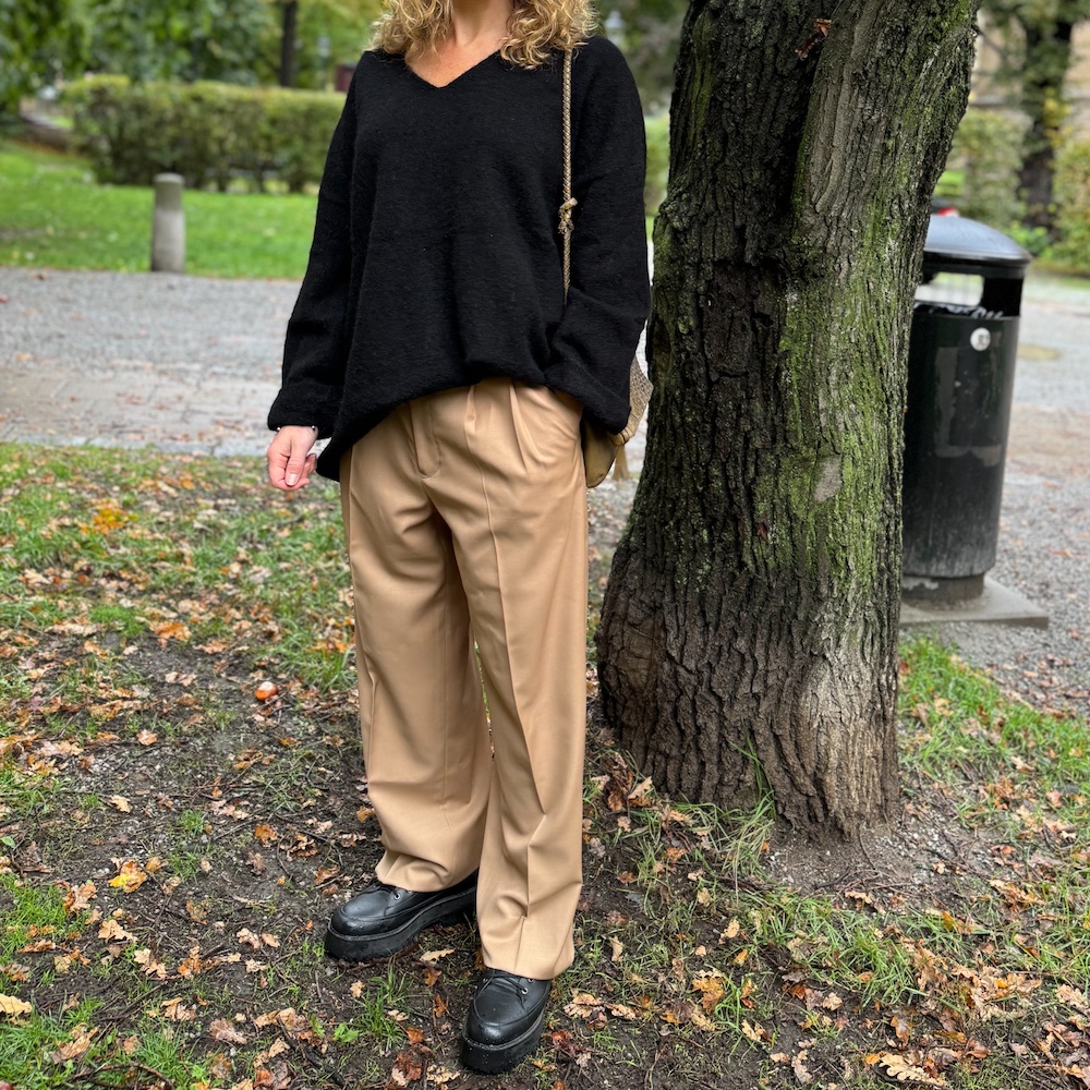 Camel ullbyxor med veck, Vera - Bild 2