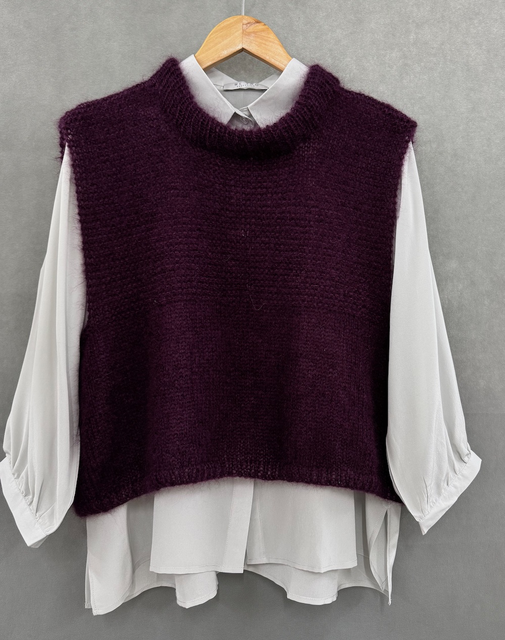 Bordeaux handstickad slipover, Ester - Bild 5