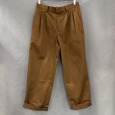 Mörk khaki bomullsbyxor med veck, Vera