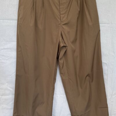 Khaki bomullsbyxor med veck Vera, stl S