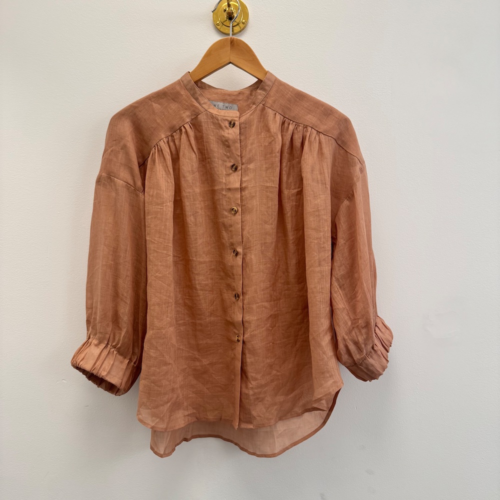 chokladbrun sidenblus kitty