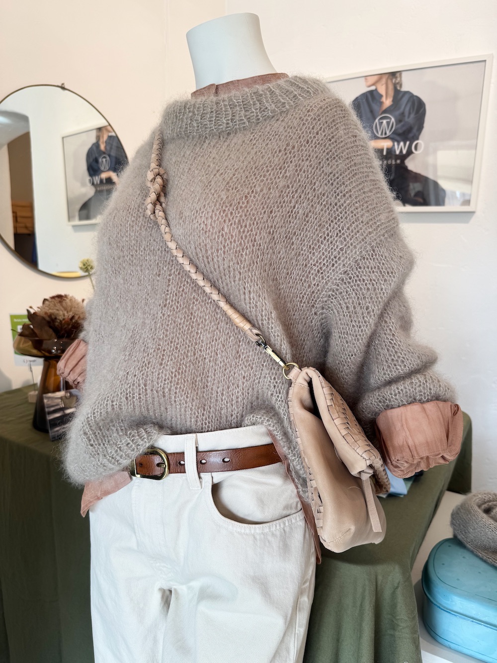 kort stickad tröja i mohair, Ellen