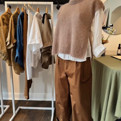 Asta, stickpaket till beige slipover i mohair/ silke