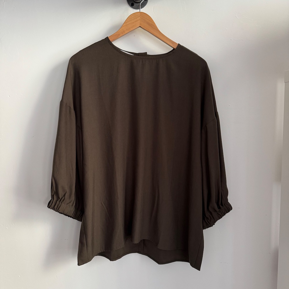 Grön oversized blus i lyocell, Lena - Bild 2
