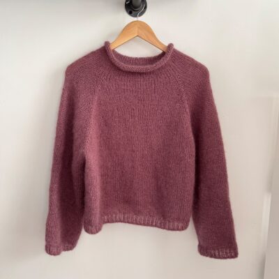 stickbeskrivning till mohairtröja med raglan, Lily